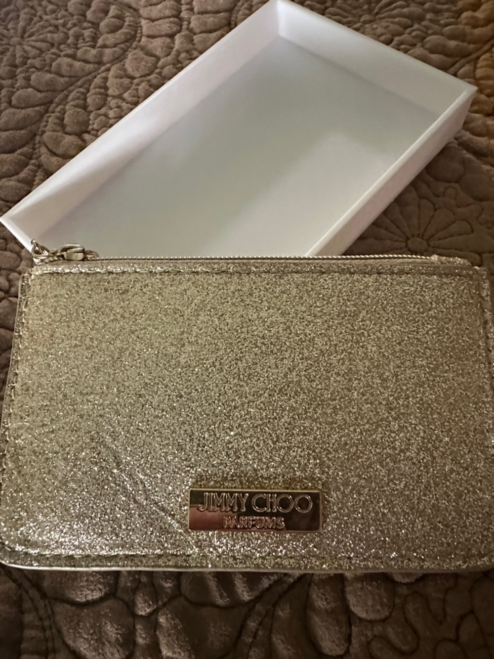 ECU Jimmy Choo Gold Glitter Card/Coin pouch
